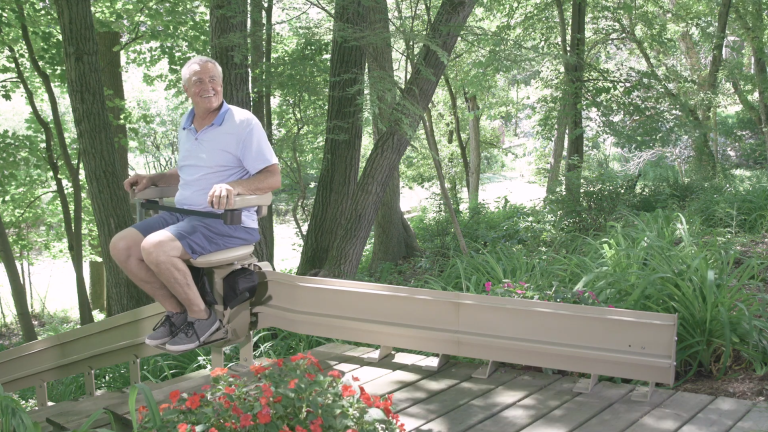 Bruno Elite curved outdoor stair lift